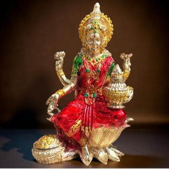 A&S Ventures Laxmi Ganesh Murti Sitting On Lotus Idol Laxmi Ganesh Ji For Home Decor Temple Mandir Pooja Room Office Table Decor